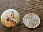 3 Antique Victorian Hand Painted Porcelain Button Boy With Cravat Stud Buttons 