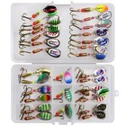 30 Pcs Fishing Lures Metal Spinner Baits Bass Tackle Crankbait Trout Spoon Trout