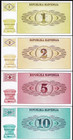Lot Set Series 4 Banknotes Slovenia Slovenia 1 2 5 10 Tolarjev 1990 Unc Unc