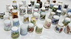 Collection 97 Vintage Thimbles   Case Pewter  Glass Porcelain Miscellaneous