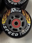 Rock Speed Freak Roller Skate Wheels 62mm Black 95a   Abec 5 Bearings