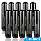 5 10pcs Mini Travel Perfume Atomizer Bottle Spray Pump Case Refillable Portable