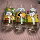Mcdonald s Camp Snoopy Collection Peanuts Set Of 3 Charlie Brown Vintage Glasses