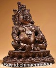 8  Old Tibet Bronze Gilt Buddhism Seat Yellow Jambhala Buddha Statue