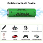 Icr18650 Rechargeable Battery 3 7v Lithium-ion Rechargeable Cell 2600mah For    