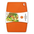 Thick Silicone Cutting Board 12 6   X 9 1   Juice Grooves Easy Grip M-orange
