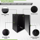 18u Wall Mount Network Server Data Cabinet Enclosure Rack Glass Door Lock W  Fan