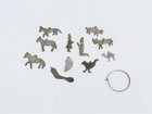 Lot Of 11 Vintage   Antique Charms Horse Donkey Ear Arm Prayer Silver   More