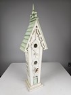 Large Distressed Wooden Birdhouse Decorative Cottage Garden House W  Birds 29 5 