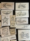 Large Lot Of Stampin Up Wood Rubber Stamps Lot Mixed Themes Holidays Sentiments