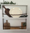 Wall Mounted Plate Holder Display Shelf Kitchen Storage Rack Handmade Cottage