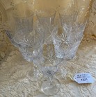 Set Of 9 Abp Cut Lead Crystal Wine Glasses     American Brilliant Period     Vintage