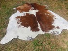 New Large Brown   White Spoted Cowhide Rug Natural Cowhides Cow Hide Skin 6x6 Ws