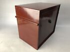 Y8463 Box Tea Ceremony Utensils Case Lacquer Japan Antique Storage Interior