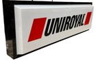 Lighted Dealer Sign Uniroyal White With Black Letters Single Sided Hanging