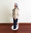 Dollhouse Miniature Grandma Porcelain Doll Modern Style With Jeans 1 12 Scale