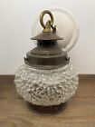 Antique Light Fixture Ceiling Thick Bubble Glass Architectural Salvage Reclaimed