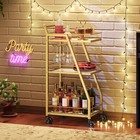 Bar Cart The Home 3-tier Serving Cart W  Wheels Drink Cart W  Glass Holder
