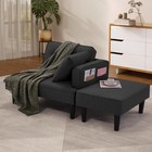 2-in-1 Convertible Recliner Sofa Bed Adjustable Couch With Chaise   2 Pillow New