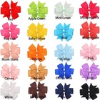 40pcs 3 Inch Boutique Grosgrain Ribbon Pinwheel Hair Bows Alligator Clips For   