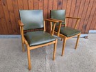 Mid Century Modern Vintage 60s Lounge Chair Danish Desk Chair Green Wood