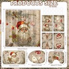 8 Pcs Christmas Shower Curtain Set Xmas Santa Bathroom Decoration Santa Claus