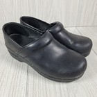 Dansko Professional Clogs Womens Size 6 5-7 Eu-37 Black Leather Slip On Shoes