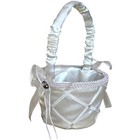 Flower Girl Basket With Rhinestones And Lace Elegant Wedding Accessory