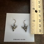 Native American Navajo Indian Buffalo Head Sterling Silver Earrings  25