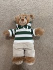 Build A Bear Clothing Set Green Striped Hoodie   Beige Shorts Outfit For Teddy