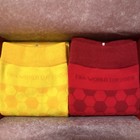 Fifa World Cup 2022 Men   s Cotton Athletic Socks 2 Pairs Red Yellow