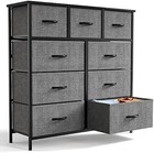 9 Storage Drawer Dresser For Bedroom Tall Wood Dresser With Fabric Storage Tower