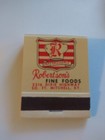 Vintage Matches From Robertson s Fine Foods Mitchell Kentucky