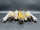 Vintage Lot Of 7 Industrial Wooden Spools Bobbins Spindles Thread Or Yarn