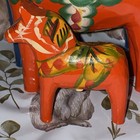 3 Vintage Nils Olsson Sweden Folk Art Swedish Horses Christmas Decor Blue   Red 
