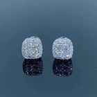 3 00ct Round Cut Lab Created Diamond Men s Stud Earrings 14k White Gold Plated