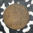 1822 Germany Frankfurt 1 Judenpfennig Lot n3341 Nice  Km tn13