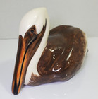Townsend Signed Brown And Beige Hand Painted Ceramic Pelican Beach Bird 8 x 5 