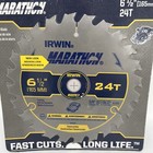 Irwin Marathon 6 1 2  24t 14029 Thin Kerf Carbide Tipped Circular Saw Blade