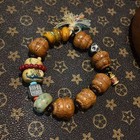 Gourd Bead Bracelet With Abacus Bead Jade Buckle Chinese Style Jewelry For Women
