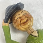 Vintage Mechanical Bottle Stopper Wooden Man Hat Lifts Nods Head Cork