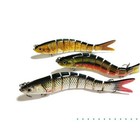  Fishing Lures 8-segments Fish Bass Minnow Swimbait Tackle Hook Lure Crank Bait