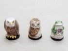 15 Piece Vintage Franklin Mint Porcelain Friends Of The Forest Thimbles 1982 Set