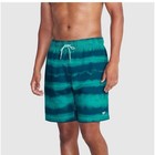 Speedo Men s 5 5  Striped Swim Shorts - Green Small Trunks