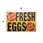 Eggs Sign Farm Fresh Metal Chicken Rustic Farmhouse Kitchen Decor Country Wall