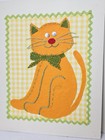 Vintage Felt Cat Dog Picture To Frame Nursery Decor Retro