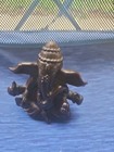 Hindu Ganesh Elephant God Statue 4  Dark Polished Resin Indian Deity Figure