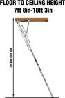 Portable Retractable Aluminum Loft Stairs Ladder Fits 7 8 -10 3  Ceiling Height