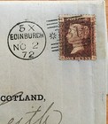 1872  Queen Victoria   One Penny Red Letter  Cover Plate 147