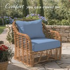 California Umbrella Outdoor Seat  Patio Seat   Fade   Sunbrella Fabric  Air Blue